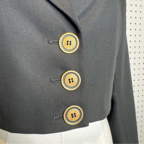 Bebe | Vintage Notch Collar Crop Blazer in Black Sz. 8 - Picture 5 of 12